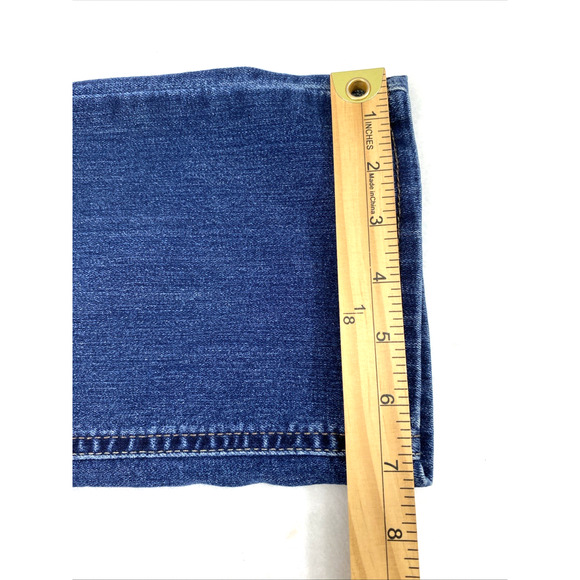 Lee Riders Jeans Womens Size 32" W Dark Wash Denim Distress Mid Rise‎ Straight - Picture 8 of 11